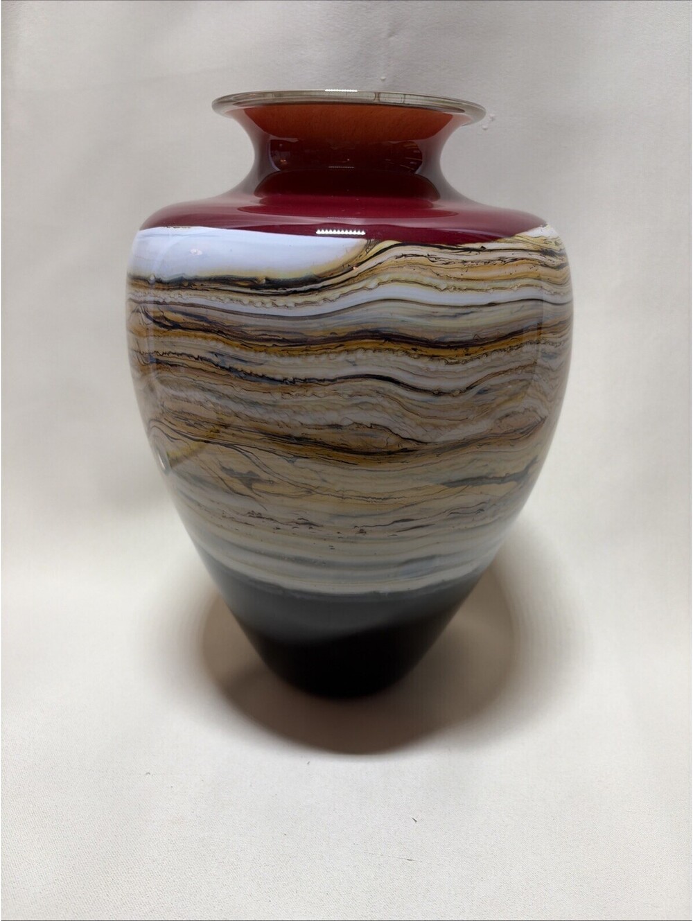 Gartner Blade Signed Strata Series Hand Blown Art Glass Vase